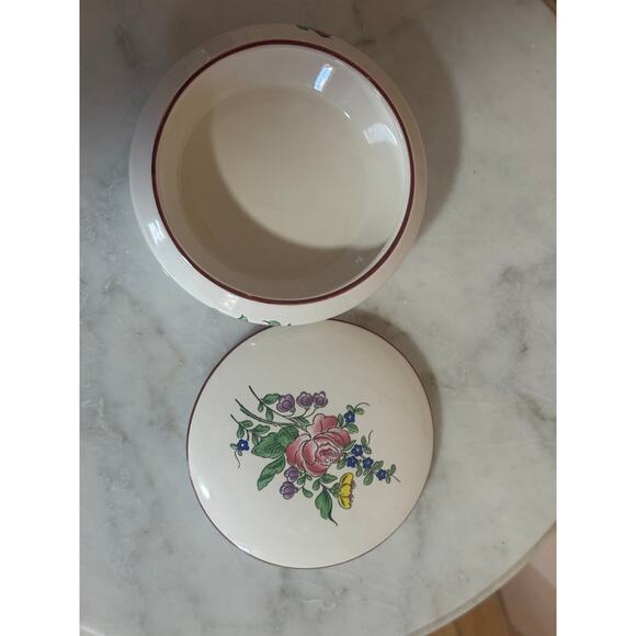 Vintage French Ceramic Floral Pattern Jewelry Box - Picture 5 of 8